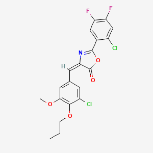 (4E)-2-(2-chloro-4,5-difluorophenyl)-4-(3-chloro-5-methoxy-4-propoxybenzylidene)-1,3-oxazol-5(4H)-one