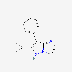 molecular formula C14H13N3 B1493033 6-cyclopropyl-7-phenyl-1H-imidazo[1,2-b]pyrazole CAS No. 2097970-18-6