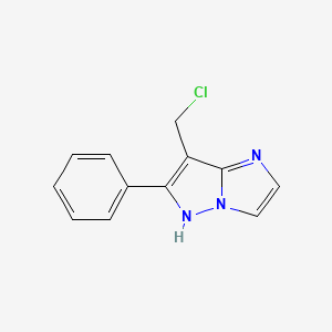 molecular formula C12H10ClN3 B1493035 7-(chloromethyl)-6-phenyl-1H-imidazo[1,2-b]pyrazole CAS No. 2090942-74-6