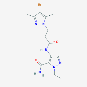 4-{[3-(4-bromo-3,5-dimethyl-1H-pyrazol-1-yl)propanoyl]amino}-1-ethyl-1H-pyrazole-5-carboxamide