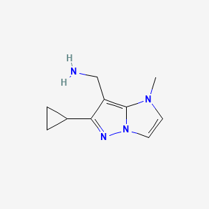 molecular formula C10H14N4 B1493038 (6-cyclopropyl-1-methyl-1H-imidazo[1,2-b]pyrazol-7-yl)methanamine CAS No. 2097945-28-1
