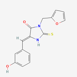 molecular formula C15H12N2O3S B14930396 (5Z)-3-(furan-2-ylmethyl)-5-(3-hydroxybenzylidene)-2-sulfanyl-3,5-dihydro-4H-imidazol-4-one 