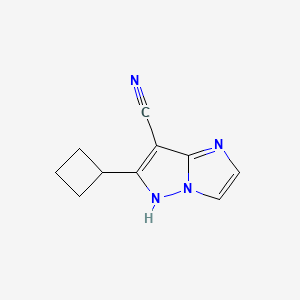 molecular formula C10H10N4 B1493040 6-cyclobutyl-1H-imidazo[1,2-b]pyrazole-7-carbonitrile CAS No. 2098092-90-9