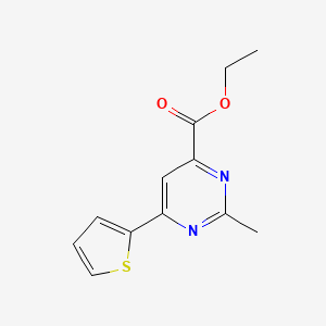 molecular formula C12H12N2O2S B1493041 Ethyl 2-methyl-6-(thiophen-2-yl)pyrimidine-4-carboxylate CAS No. 2098038-63-0