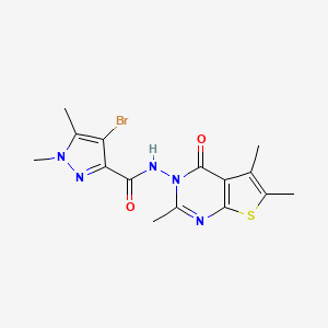 4-Bromo-1,5-dimethyl-N-[2,5,6-trimethyl-4-oxothieno[2,3-D]pyrimidin-3(4H)-YL]-1H-pyrazole-3-carboxamide