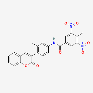 4-methyl-N-[3-methyl-4-(2-oxo-2H-chromen-3-yl)phenyl]-3,5-dinitrobenzamide