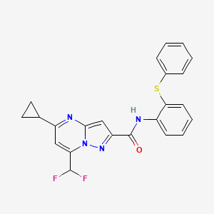 5-cyclopropyl-7-(difluoromethyl)-N-[2-(phenylsulfanyl)phenyl]pyrazolo[1,5-a]pyrimidine-2-carboxamide