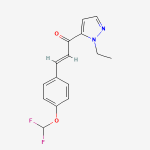 molecular formula C15H14F2N2O2 B14930451 (2E)-3-[4-(difluoromethoxy)phenyl]-1-(1-ethyl-1H-pyrazol-5-yl)prop-2-en-1-one 