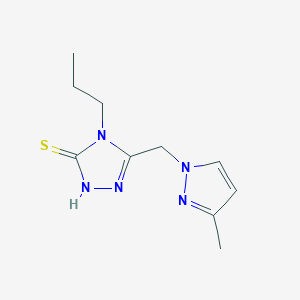 molecular formula C10H15N5S B14930452 5-[(3-methyl-1H-pyrazol-1-yl)methyl]-4-propyl-4H-1,2,4-triazole-3-thiol 