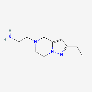 molecular formula C10H18N4 B1493046 2-(2-ethyl-6,7-dihydropyrazolo[1,5-a]pyrazin-5(4H)-yl)ethan-1-amine CAS No. 2091582-29-3