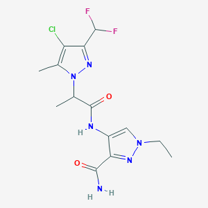 4-({2-[4-chloro-3-(difluoromethyl)-5-methyl-1H-pyrazol-1-yl]propanoyl}amino)-1-ethyl-1H-pyrazole-3-carboxamide