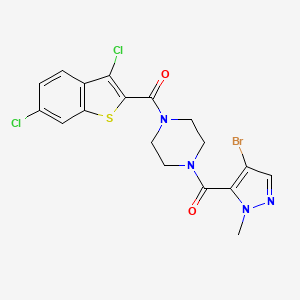 (4-bromo-1-methyl-1H-pyrazol-5-yl){4-[(3,6-dichloro-1-benzothiophen-2-yl)carbonyl]piperazin-1-yl}methanone