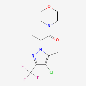 2-[4-chloro-5-methyl-3-(trifluoromethyl)-1H-pyrazol-1-yl]-1-(morpholin-4-yl)propan-1-one