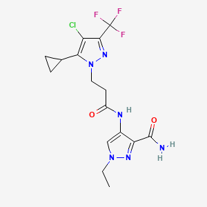 4-({3-[4-chloro-5-cyclopropyl-3-(trifluoromethyl)-1H-pyrazol-1-yl]propanoyl}amino)-1-ethyl-1H-pyrazole-3-carboxamide