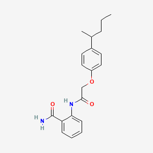 molecular formula C20H24N2O3 B14930497 2-({[4-(Pentan-2-yl)phenoxy]acetyl}amino)benzamide 