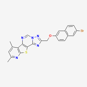 4-[(6-bromonaphthalen-2-yl)oxymethyl]-11,13-dimethyl-16-thia-3,5,6,8,14-pentazatetracyclo[7.7.0.02,6.010,15]hexadeca-1(9),2,4,7,10(15),11,13-heptaene