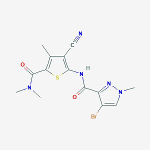 4-bromo-N-[3-cyano-5-(dimethylcarbamoyl)-4-methylthiophen-2-yl]-1-methyl-1H-pyrazole-3-carboxamide