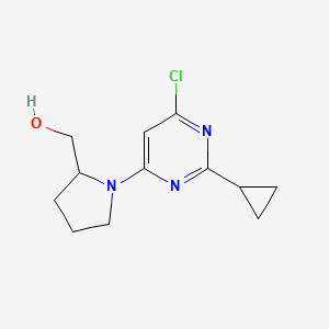 molecular formula C12H16ClN3O B1493057 [1-(6-Chloro-2-cyclopropylpyrimidin-4-yl)pyrrolidin-2-yl]methanol CAS No. 1499922-38-1