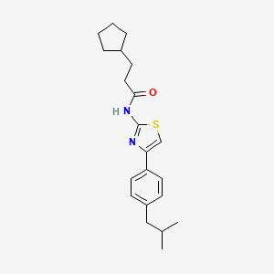 3-cyclopentyl-N-{4-[4-(2-methylpropyl)phenyl]-1,3-thiazol-2-yl}propanamide