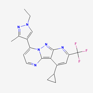 13-cyclopropyl-6-(1-ethyl-3-methylpyrazol-4-yl)-11-(trifluoromethyl)-3,7,8,10-tetrazatricyclo[7.4.0.02,7]trideca-1,3,5,8,10,12-hexaene