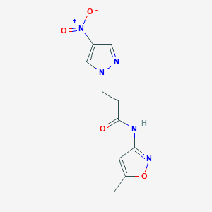 N-(5-methyl-1,2-oxazol-3-yl)-3-(4-nitro-1H-pyrazol-1-yl)propanamide