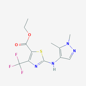 ethyl 2-[(1,5-dimethyl-1H-pyrazol-4-yl)amino]-4-(trifluoromethyl)-1,3-thiazole-5-carboxylate