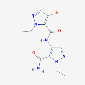 molecular formula C12H15BrN6O2 B14930633 4-bromo-N-(5-carbamoyl-1-ethyl-1H-pyrazol-4-yl)-1-ethyl-1H-pyrazole-5-carboxamide 