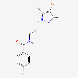 N-[3-(4-bromo-3,5-dimethyl-1H-pyrazol-1-yl)propyl]-4-fluorobenzamide