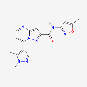 7-(1,5-dimethyl-1H-pyrazol-4-yl)-N-(5-methyl-1,2-oxazol-3-yl)pyrazolo[1,5-a]pyrimidine-2-carboxamide