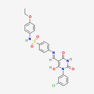 molecular formula C25H21ClN4O6S B14930670 4-({(Z)-[1-(3-chlorophenyl)-2,4,6-trioxotetrahydropyrimidin-5(2H)-ylidene]methyl}amino)-N-(4-ethoxyphenyl)benzenesulfonamide 