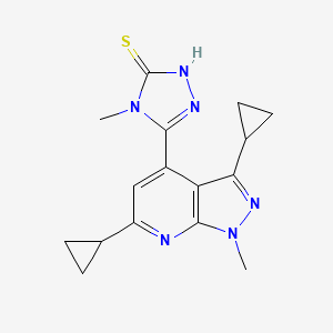 5-(3,6-dicyclopropyl-1-methyl-1H-pyrazolo[3,4-b]pyridin-4-yl)-4-methyl-4H-1,2,4-triazole-3-thiol