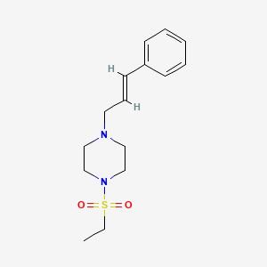 molecular formula C15H22N2O2S B14930700 1-(ethylsulfonyl)-4-[(2E)-3-phenylprop-2-en-1-yl]piperazine 