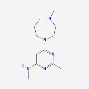 molecular formula C12H21N5 B1493072 N,2-dimethyl-6-(4-methyl-1,4-diazepan-1-yl)pyrimidin-4-amine CAS No. 1507000-07-8
