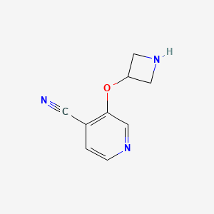 molecular formula C9H9N3O B1493078 3-(氮杂环丁-3-氧基)异烟腈 CAS No. 1525233-36-6