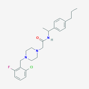 2-[4-(2-chloro-6-fluorobenzyl)piperazin-1-yl]-N-[1-(4-propylphenyl)ethyl]acetamide