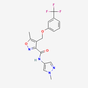 5-methyl-N-(1-methyl-1H-pyrazol-4-yl)-4-{[3-(trifluoromethyl)phenoxy]methyl}-1,2-oxazole-3-carboxamide