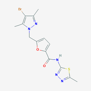 5-[(4-bromo-3,5-dimethyl-1H-pyrazol-1-yl)methyl]-N-(5-methyl-1,3,4-thiadiazol-2-yl)furan-2-carboxamide