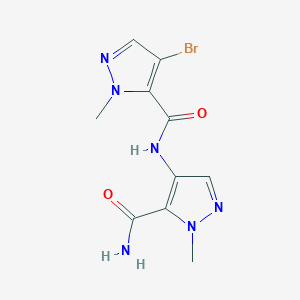 molecular formula C10H11BrN6O2 B14930840 4-bromo-N-(5-carbamoyl-1-methyl-1H-pyrazol-4-yl)-1-methyl-1H-pyrazole-5-carboxamide 