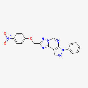 molecular formula C19H13N7O3 B14930849 2-[(4-nitrophenoxy)methyl]-7-phenyl-7H-pyrazolo[4,3-e][1,2,4]triazolo[1,5-c]pyrimidine 