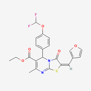 ethyl (2E)-5-[4-(difluoromethoxy)phenyl]-2-(furan-3-ylmethylidene)-7-methyl-3-oxo-2,3-dihydro-5H-[1,3]thiazolo[3,2-a]pyrimidine-6-carboxylate