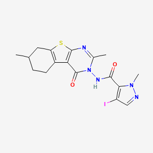 N-(2,7-dimethyl-4-oxo-5,6,7,8-tetrahydro[1]benzothieno[2,3-d]pyrimidin-3(4H)-yl)-4-iodo-1-methyl-1H-pyrazole-5-carboxamide