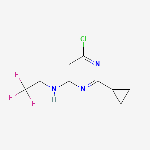 molecular formula C9H9ClF3N3 B1493095 6-chloro-2-cyclopropyl-N-(2,2,2-trifluoroethyl)pyrimidin-4-amine CAS No. 1514404-66-0