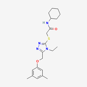 N-cyclohexyl-2-({5-[(3,5-dimethylphenoxy)methyl]-4-ethyl-4H-1,2,4-triazol-3-yl}sulfanyl)acetamide