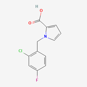 molecular formula C12H9ClFNO2 B1493097 1-[(2-chloro-4-fluorophenyl)methyl]-1H-pyrrole-2-carboxylic acid CAS No. 1536913-96-8