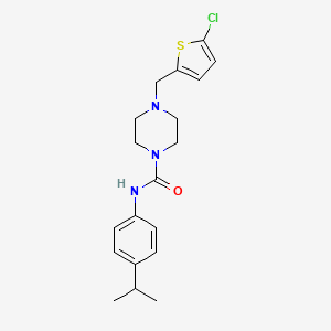 4-[(5-chlorothiophen-2-yl)methyl]-N-[4-(propan-2-yl)phenyl]piperazine-1-carboxamide