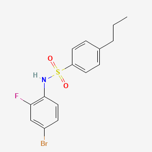 molecular formula C15H15BrFNO2S B14931028 N-(4-bromo-2-fluorophenyl)-4-propylbenzenesulfonamide 