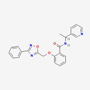 molecular formula C23H20N4O3 B14931035 2-[(3-phenyl-1,2,4-oxadiazol-5-yl)methoxy]-N-[1-(pyridin-3-yl)ethyl]benzamide 