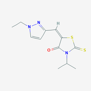 molecular formula C12H15N3OS2 B14931078 Thiazolidin-4-one, 5-(1-ethyl-1H-pyrazol-3-ylmethylene)-3-isopropyl-2-thioxo- 