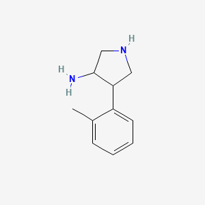 molecular formula C11H16N2 B1493112 4-(o-Tolyl)pyrrolidin-3-amine CAS No. 1782204-72-1