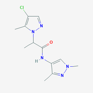 molecular formula C12H16ClN5O B14931121 2-(4-chloro-5-methyl-1H-pyrazol-1-yl)-N-(1,3-dimethyl-1H-pyrazol-4-yl)propanamide 